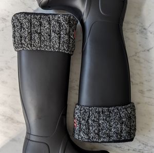 Hunter Women's Original Tall Black Rain Boots with Boot Socks